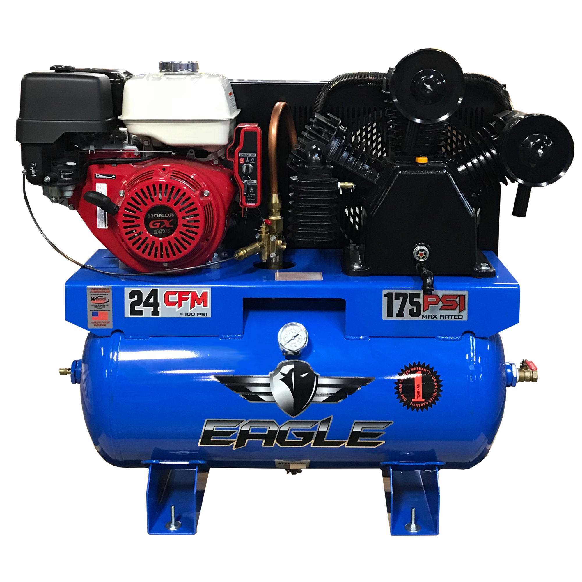 EAGLE, 30 Gallon Truck Mount Compressor, Horsepower 13 HP, Air Tank Size 30 Gal, Model# 11G30TRKE